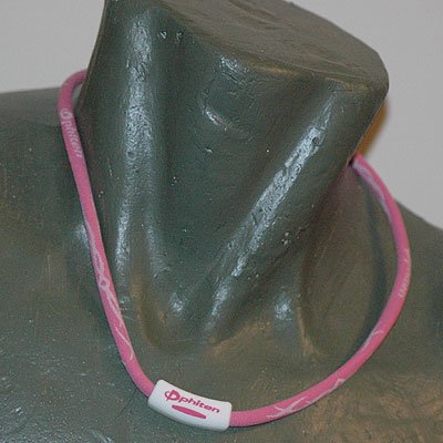 Phiten Titanium X30 Tribal Pink/White necklace 22""