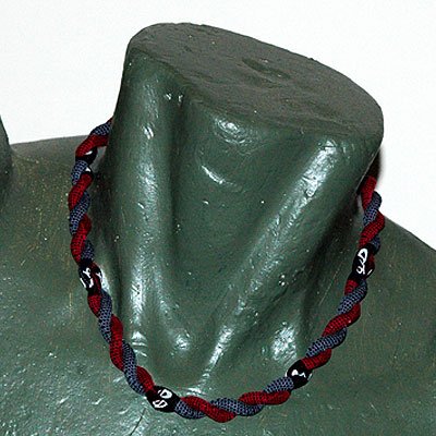 Phiten Titanium Tornado X30 x 2 Necklace Check Red/ Black 23""