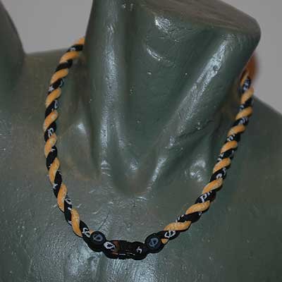 Phiten Titanium Tornado Necklace Black / Gold 18"