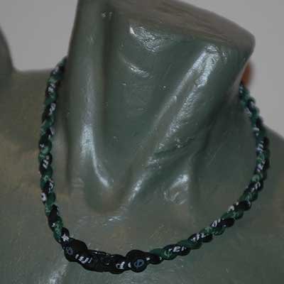 Phiten Titanium Tornado Necklace Black / Forest Green 18""