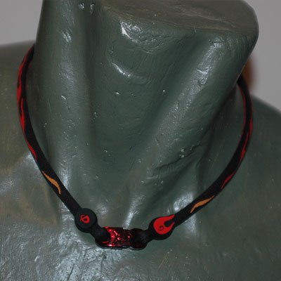 Phiten Titanium NEW X30 FIREBALL necklace Metalic Red 22""