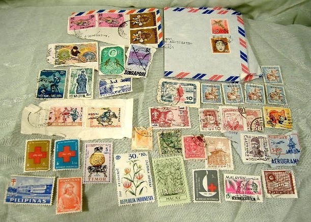 Asian Postage Stamp Lot Chinese Japanese Vietnamese Korean Etc