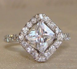 Princess Cut Clear CZ Sterling Silver Ring