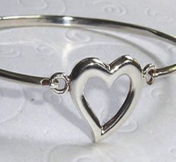 Designer Inspired Sterling Silver Heart Bracelet