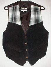 Black Suede Vest with Contrasting Trim-New
