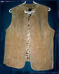 Emrboidered Tan All Suede Vest with Lacing