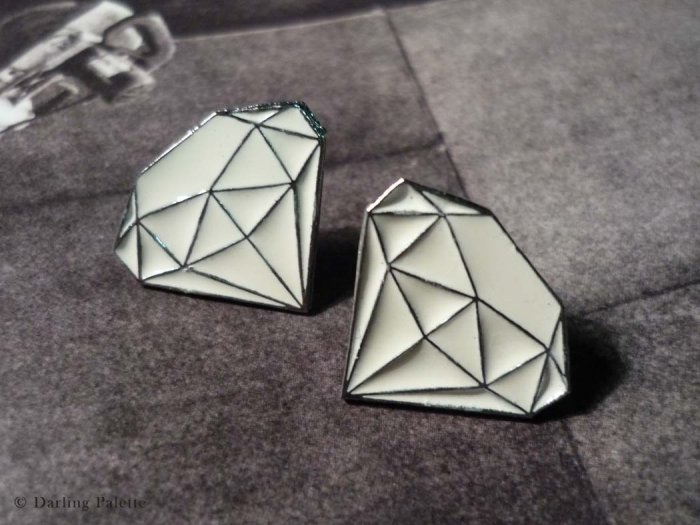 White Diamond Stud Earrings