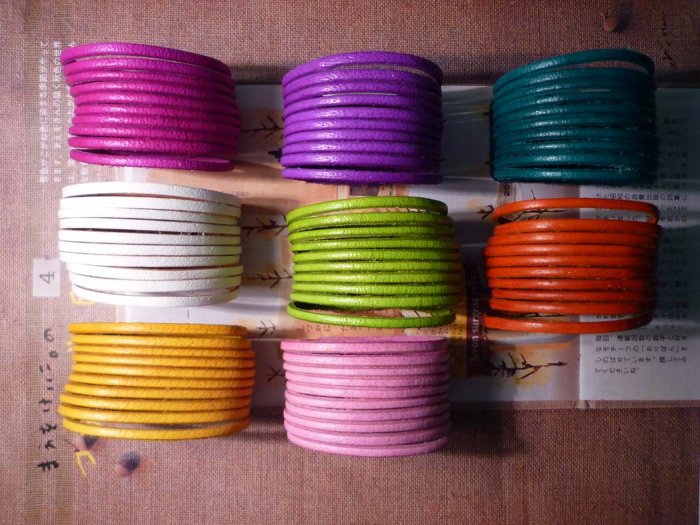 Purple Leather Bangles
