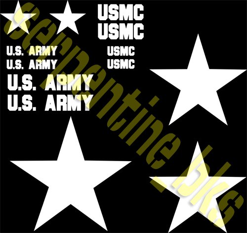 JEEP STAR DECAL KIT US ARMY USMC MILITARY WILLYS