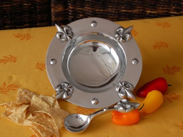 Fleur De Lis Dip Bowl w/ Spoon