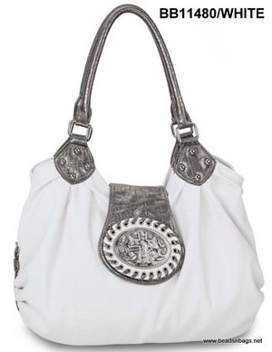 White Cross Tote Handbag