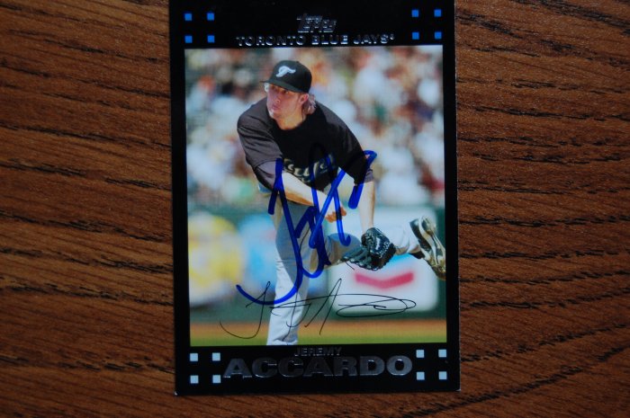 2007 Topps Update Jeremy Accardo Autograph