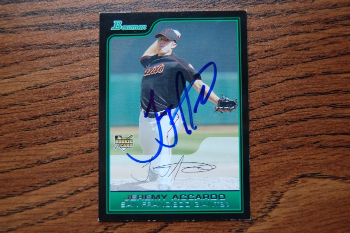 2006 Bowman Jeremy Accardo Autograph