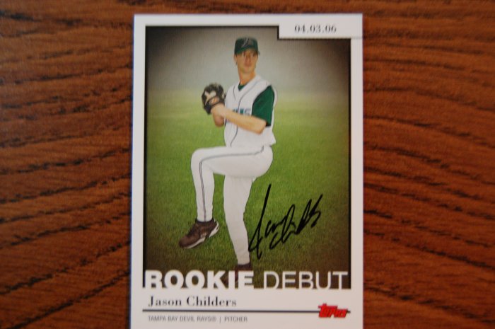 2006 Topps Update Rookie Debut Jason Childers Autograph