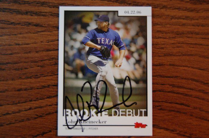 2006 Topps Update Rookie Debuts John Rheinecker Autograph
