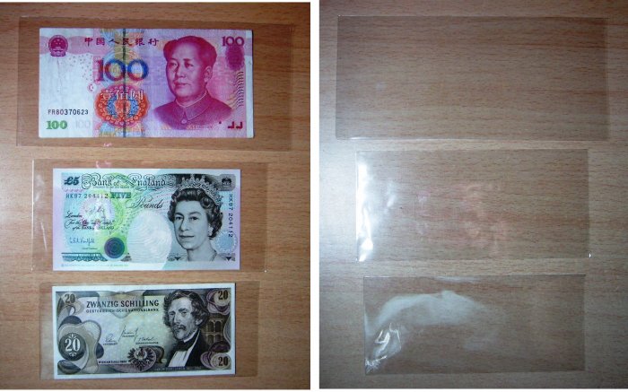 Banknotes holder currency protector 15pcs