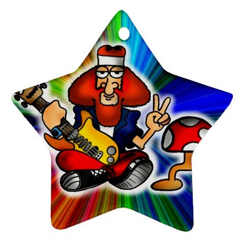 Retro Hippie Design Porcelain Star Christmas Tree Ornament 16972273