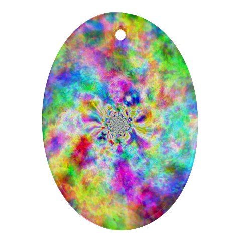 Retro Tie Dye Design Porcelain Oval Shape Christmas Tree Ornament 16972250 BSEC