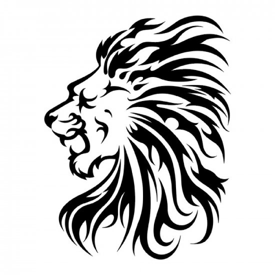 Black and White Lion Head Bathroom Shower Curtain