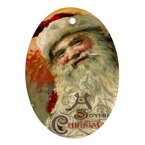 Santa Clause Vintage Design Porcelain Oval Shape Christmas Tree Ornament 23174762 BSEC