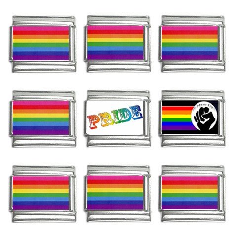 Gay Pride Italian Charms Bracelet Set of 9 pack 9mm 14660288