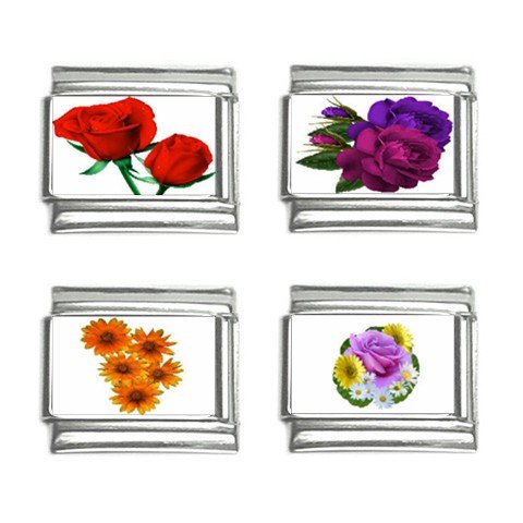 Flowers Floral Italian Charms Bracelet Set of 4 pack 9mm 14713959