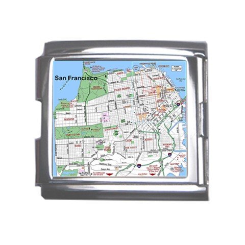 SAN FRANCISCO Map Souvenir Italian Charm Bracelet Single MEGA Charm Size 18mm 23653152