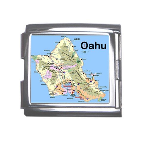 OAHU Map Souvenir Italian Charm Bracelet Single MEGA Charm Size 18mm 23654609