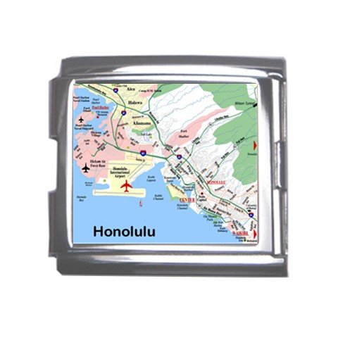 HONOLULU Map Souvenir Italian Charm Bracelet Single MEGA Charm Size 18mm 23655371