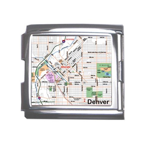 DENVER Map Souvenir Italian Charm Bracelet Single MEGA Charm Size 18mm 23655378
