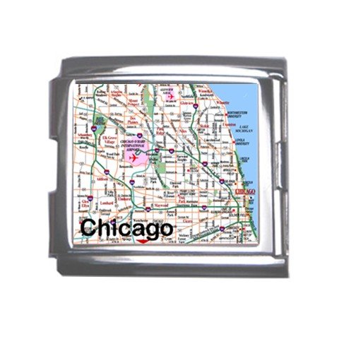 CHICAGO Map Souvenir Italian Charm Bracelet Single MEGA Charm Size 18mm 23655705