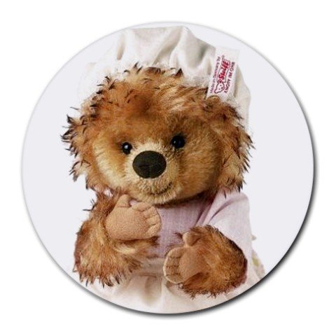 TEDDY BEAR IN NIGHT CAP Round Mousepad Office 15771822