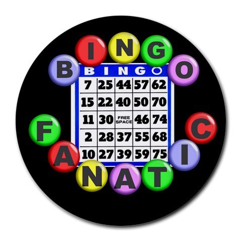 BINGO FANATIC Round Mousepad Office 25088552