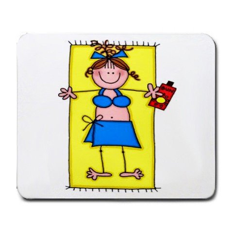 BEACH GIRL CARTOON Mousepad Office Large 25088559