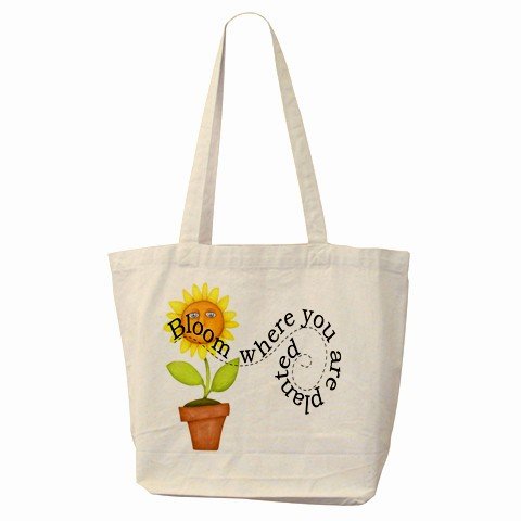 Blooming Flower Large Canvas Tote Bag 18 x 14 inches Handbag 27028725