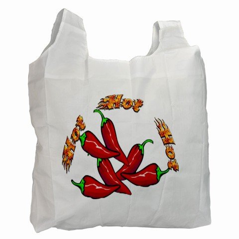 RED CHILI PEPPERS Polyester Recycle Green Tote Bag Grocery Bag Handbag 27028735