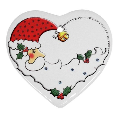 Santa Porcelain Heart Shape Christmas Tree Ornament 27175072 BSEC