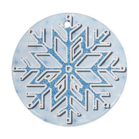 CHRISTMAS BLUE SNOWFLAKE Ornament Porcelain Round Shape Christmas Tree 27174982 BSEC