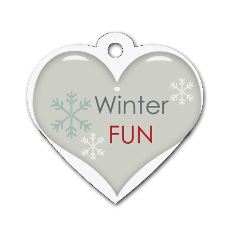 WINTER FUN Heart Shape Necklace Dog tag jewelry 27354521 BSEC