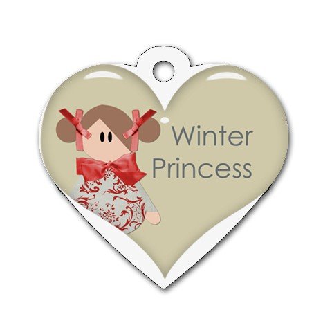 BRUNETTE WINTER PRINCESS Heart Shape Necklace Dog tag jewelry 27354537 BSEC