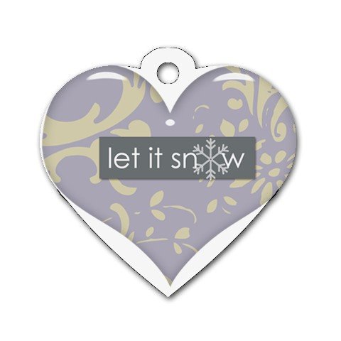 LET IT SNOW Heart Shape Necklace Dog tag jewelry 27354550 BSEC