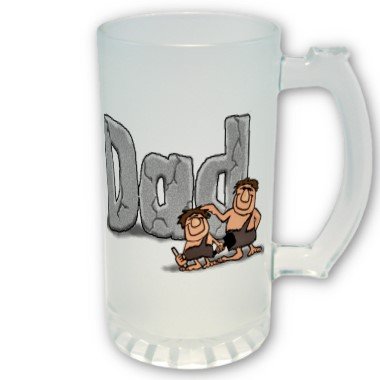 Caveman Fathers Day FROSTED Mug Beer mug stein Father's Day Gift 16 oz