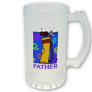 Golf bag Fathers Day FROSTED Mug Beer mug stein Golfing Father's Day Gift 16 oz
