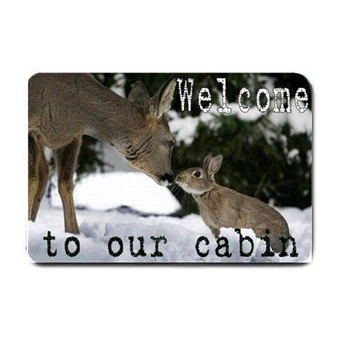 Cute Deer and Rabbit Cabin Indoor Outdoor Doormat Mats door mat #BSEC-CT