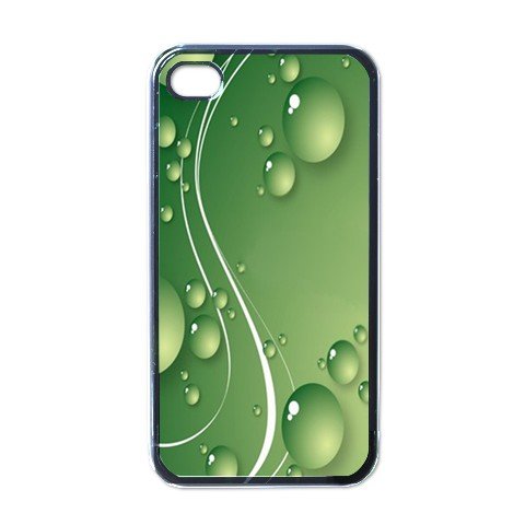 GREEN WATER DROPS ABSTRACT Apple iPhone 4 Case Cover #AN-28147441