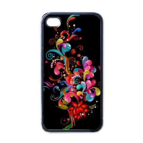 BLACK ABSTRACT Apple iPhone 4 Case Cover #AN-28147695