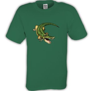 T-shirt Green Alligator Tee shirt Youth Sz 6 -8 #CT