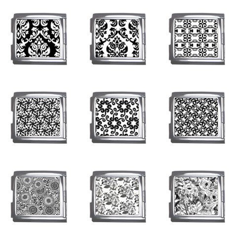 Classic Black and White Italian Charms Starter Bracelet Set of 9 pack MEGA Size 18mm 26865671