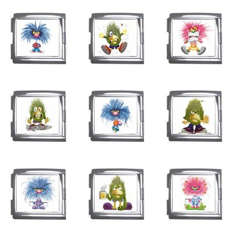 Funny Monsters Italian Charms Starter Bracelet Set of 9 pack MEGA Size 18mm 26865675