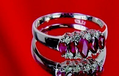 GENUINE .77 ctw RUBY & DIAMOND RING